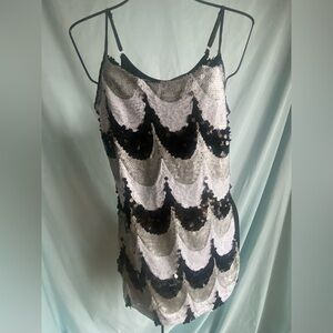 BKE Black and Silver Sequin Camisole